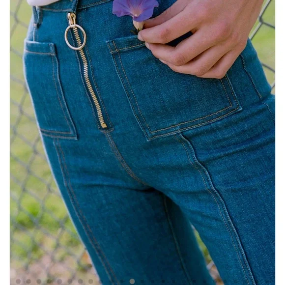 Stoned Immaculate Bardot High Waisted Bells in Filmore - Picture 5 of 13